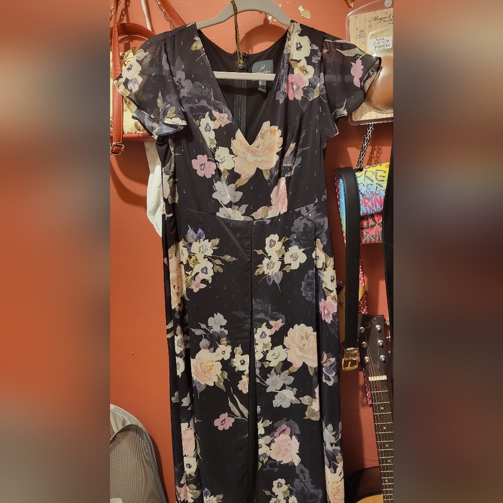 Floral black jumpsuit